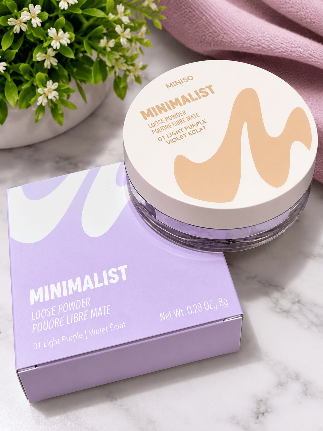 MINISO Minimalist Polvo suelto mate 01 Light Purple