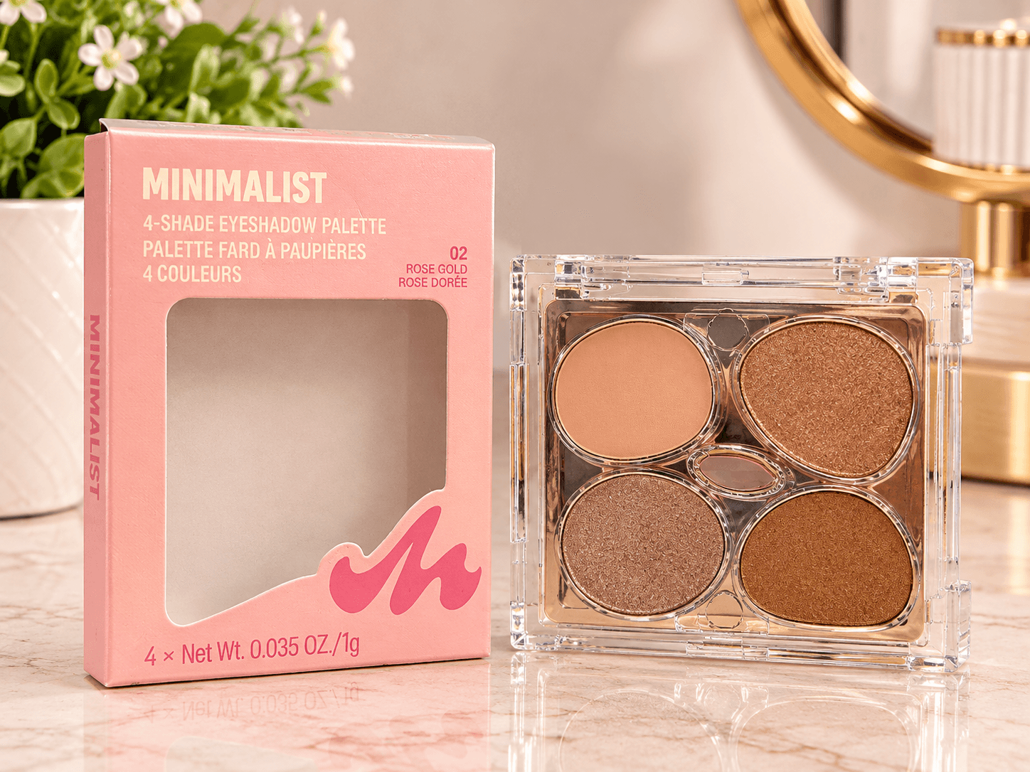 Miniso Minimalist paleta de sombras de ojos 4 tonos 02 Rose Gold